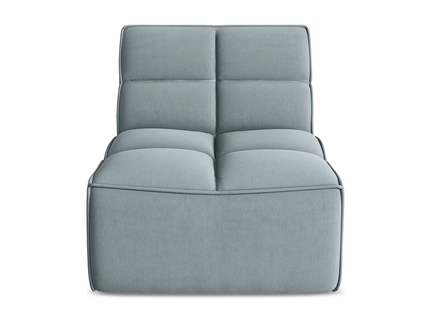 Fauteuil pour canapé modulable en velours - bleu clair - KALAI