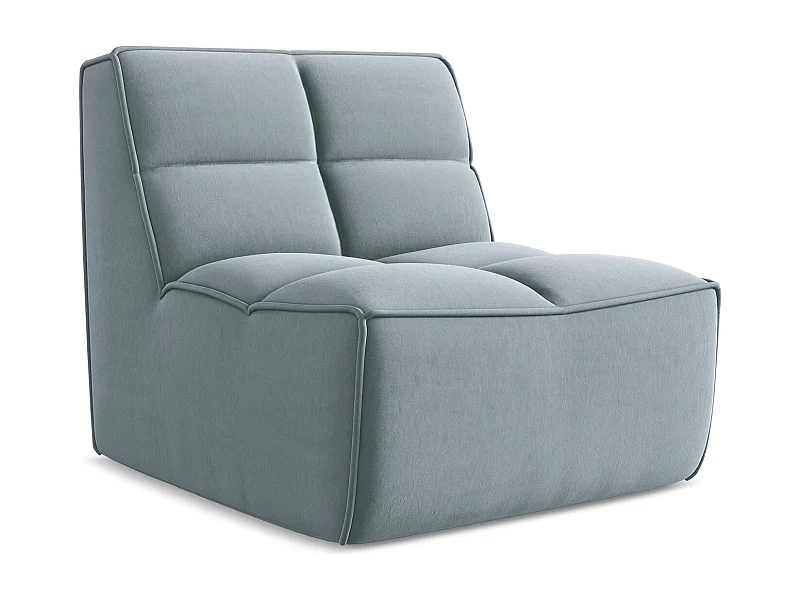 Fauteuil pour canapé modulable en velours - bleu clair - KALAI