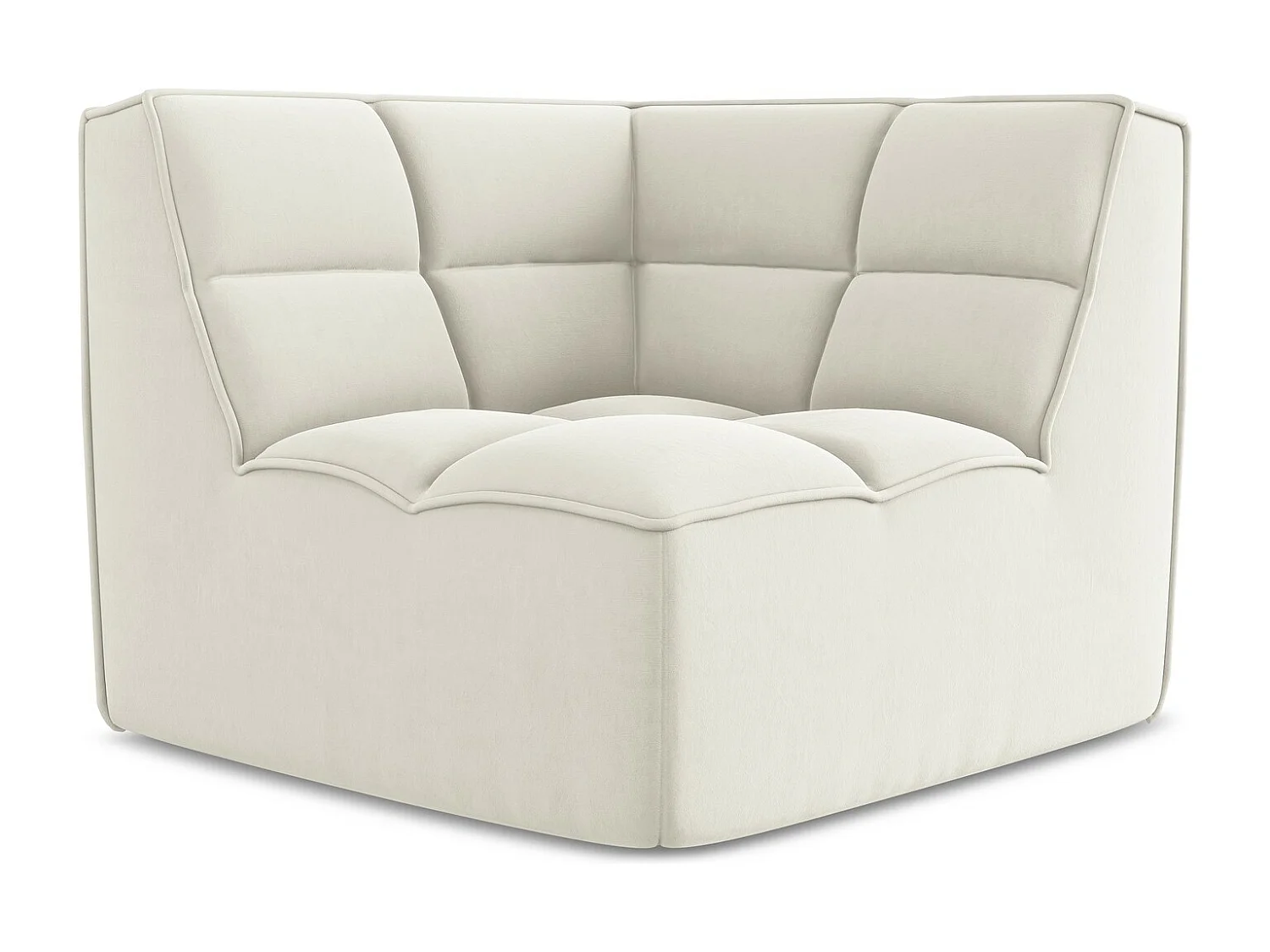Modular - Ecksofa - Samt - Hell beige - KALAI