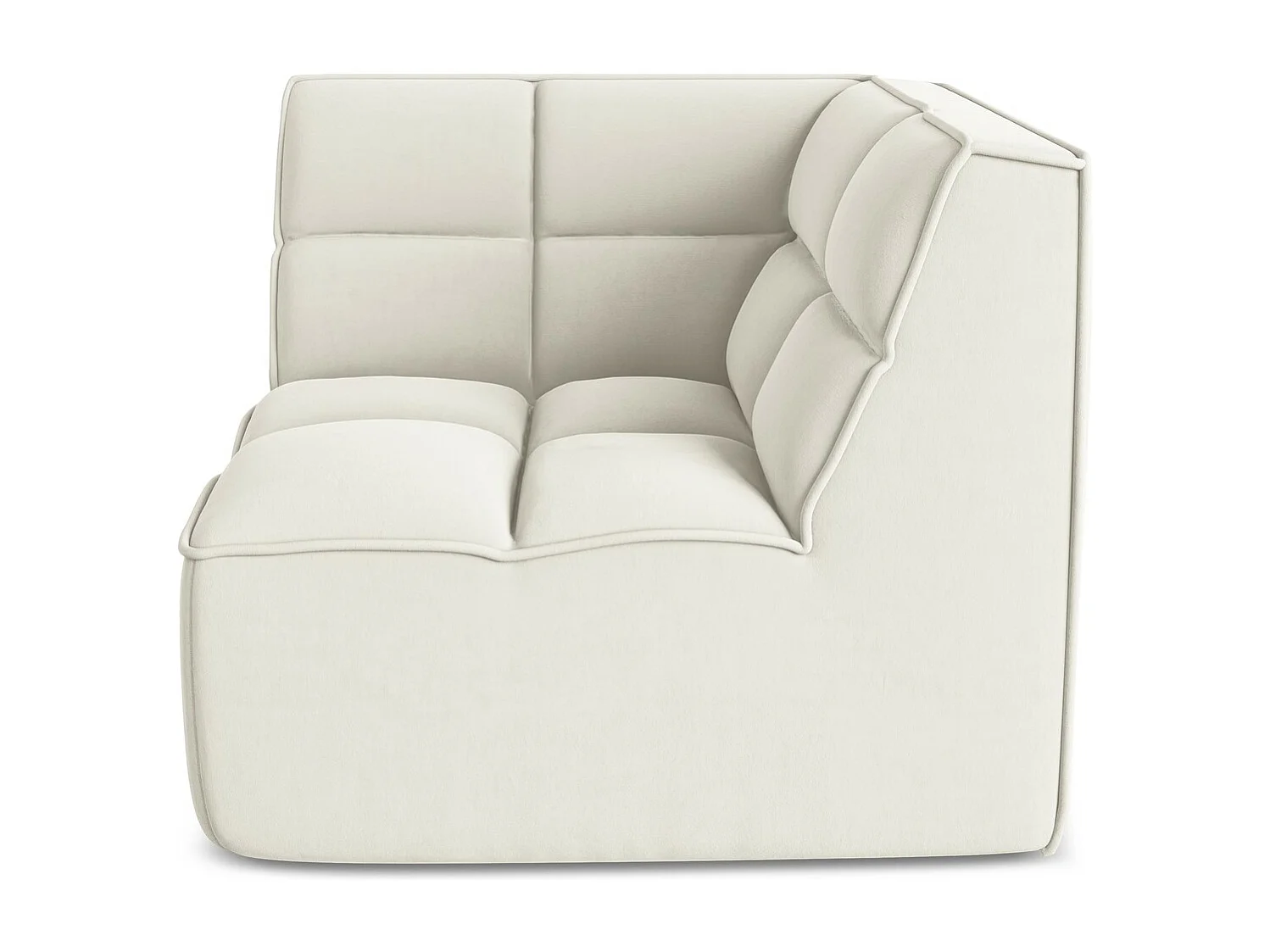 Modular - Ecksofa - Samt - Hell beige - KALAI