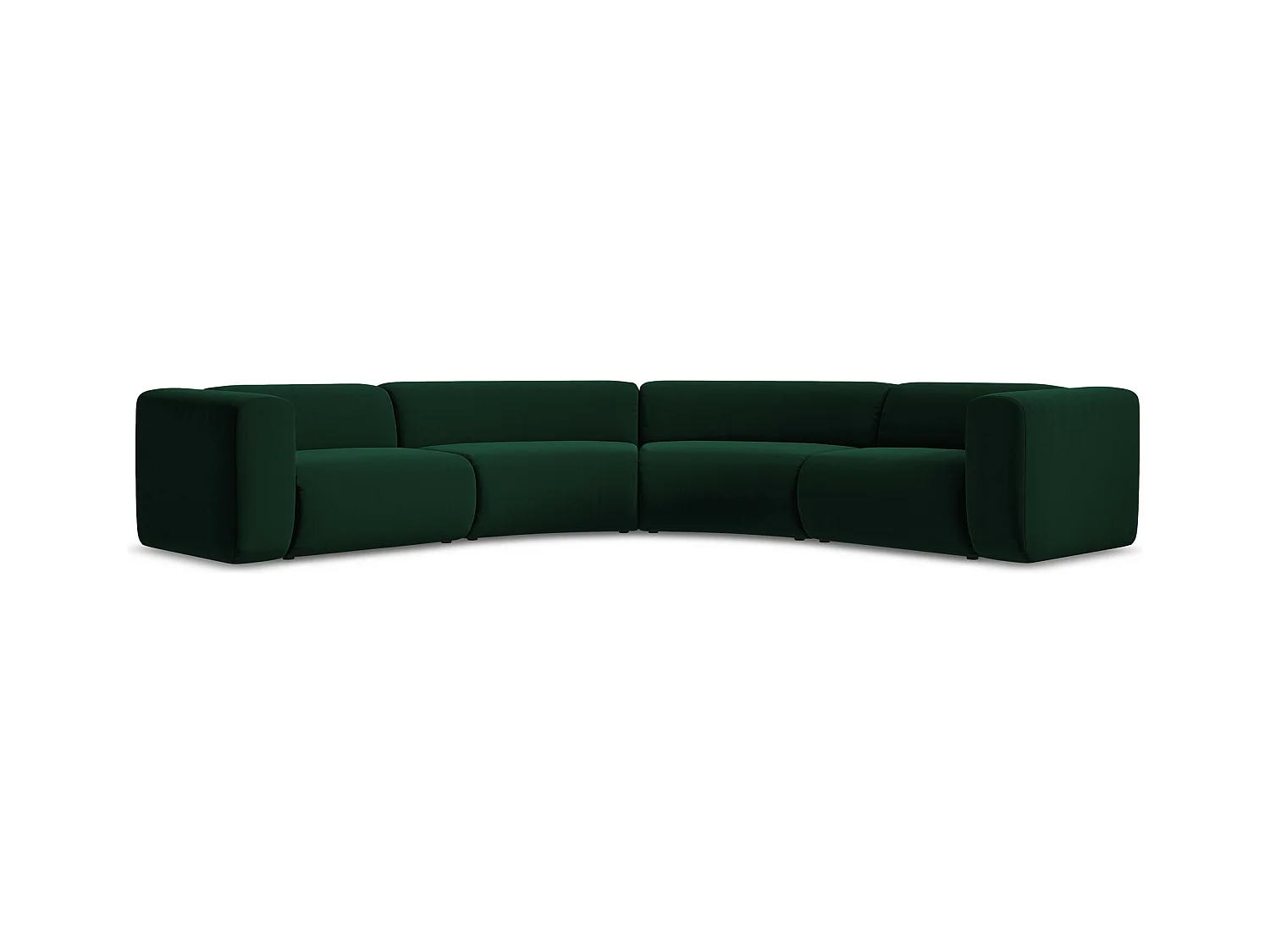 Canapé d'angle modulable en velours - bouteille verte - EKAHI