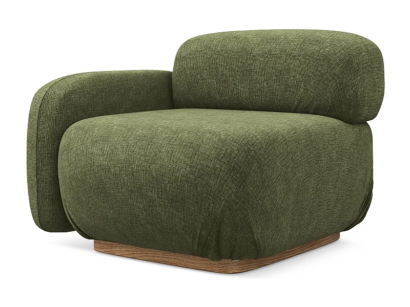 Module avec accoudoirs gauche en tissu chenille - olive - AILANI