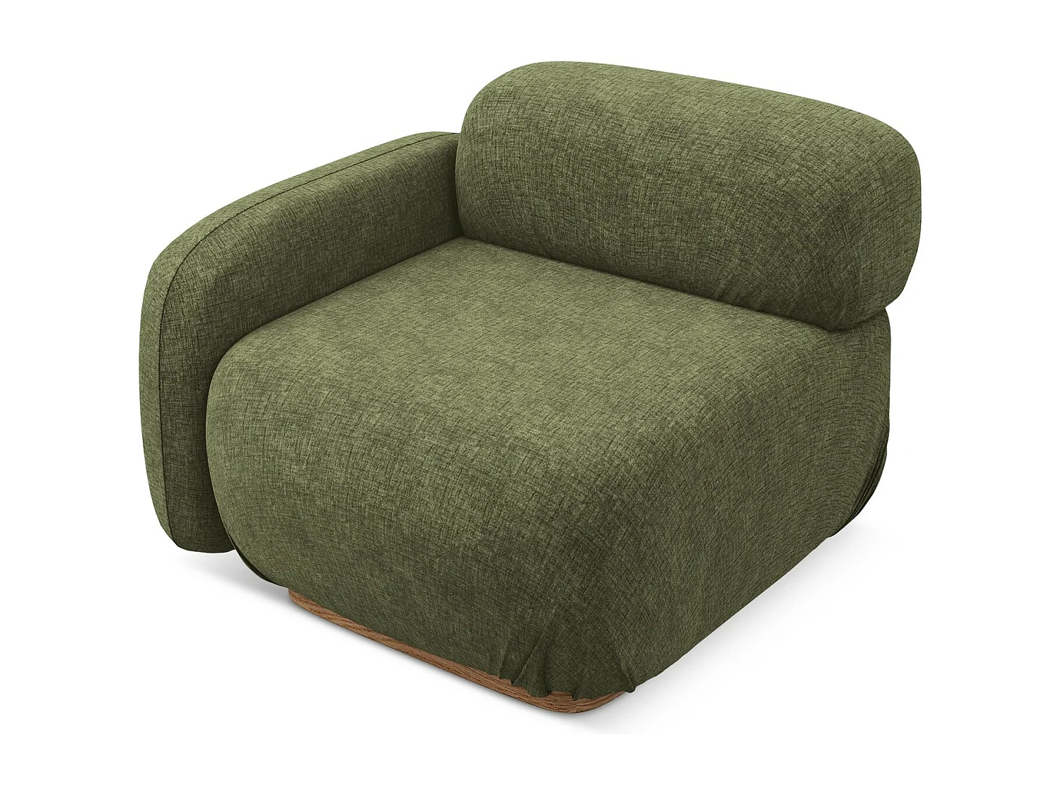 Module avec accoudoirs gauche en tissu chenille - olive - AILANI