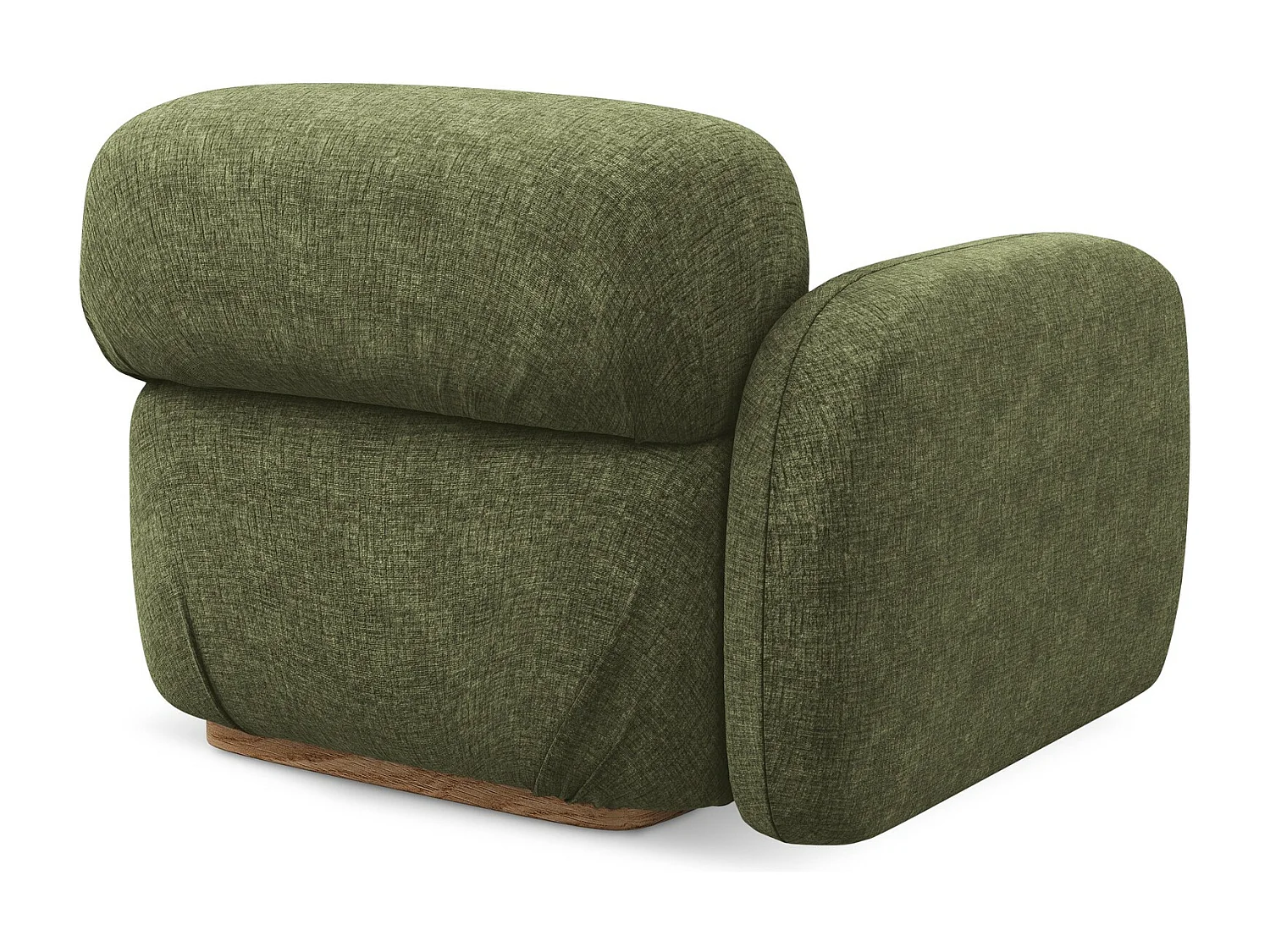 Module avec accoudoirs gauche en tissu chenille - olive - AILANI