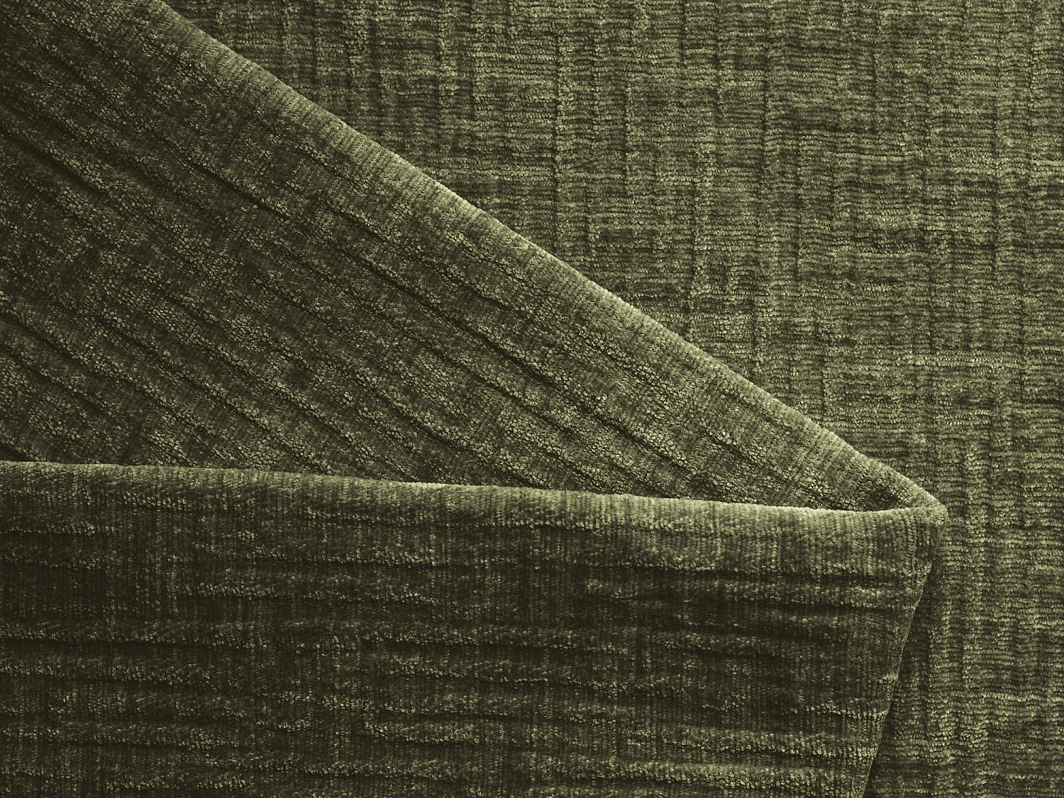 Module avec accoudoirs gauche en tissu chenille - olive - AILANI