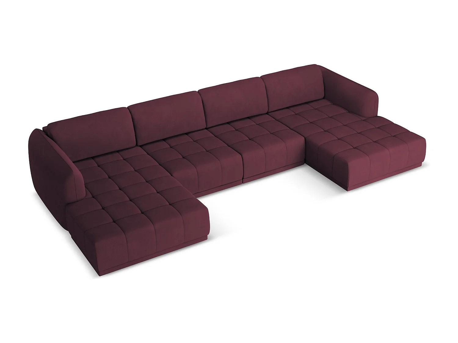 Große Wohnlandschaft - Ecke Rechts - Chenille - Rotwein - HOKU