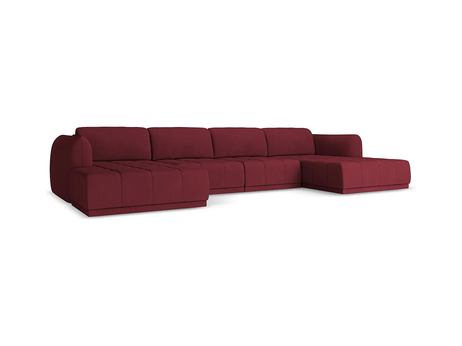 Große Wohnlandschaft - Ecke Rechts - Chenille - Rotwein - HOKU