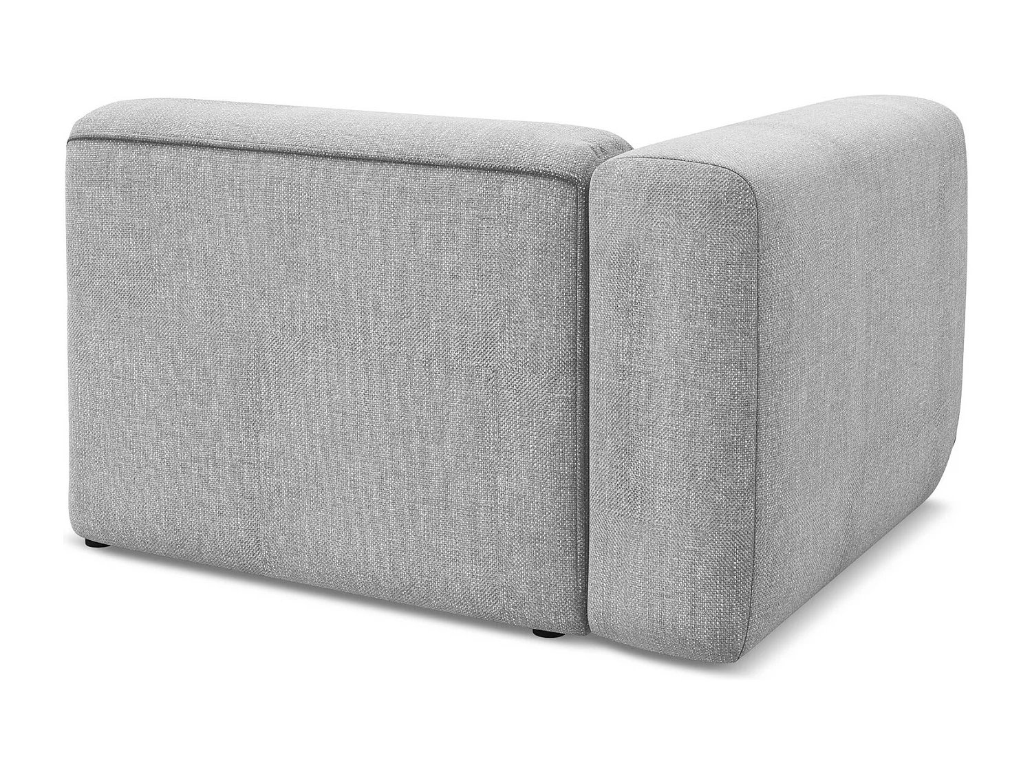 Module avec accoudoirs gauche en tissu chenille - gris clair - EKAHI