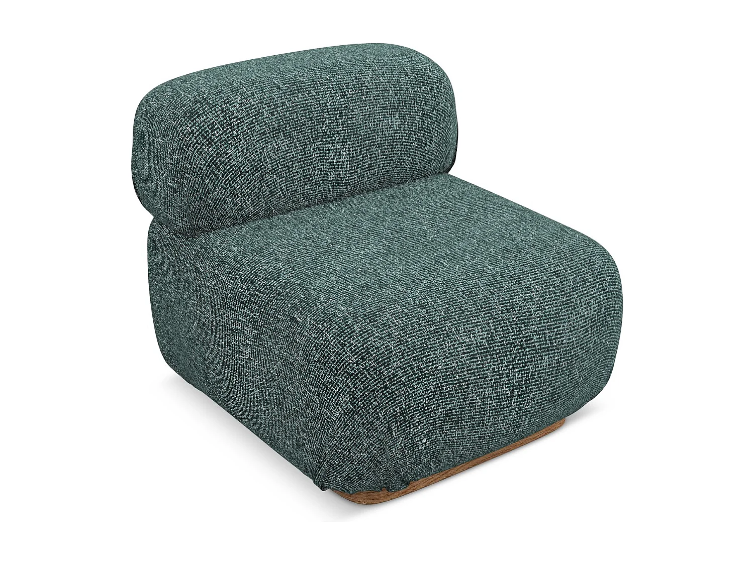 Módulo de sofá central em tecido texturizado jeans - AILANI