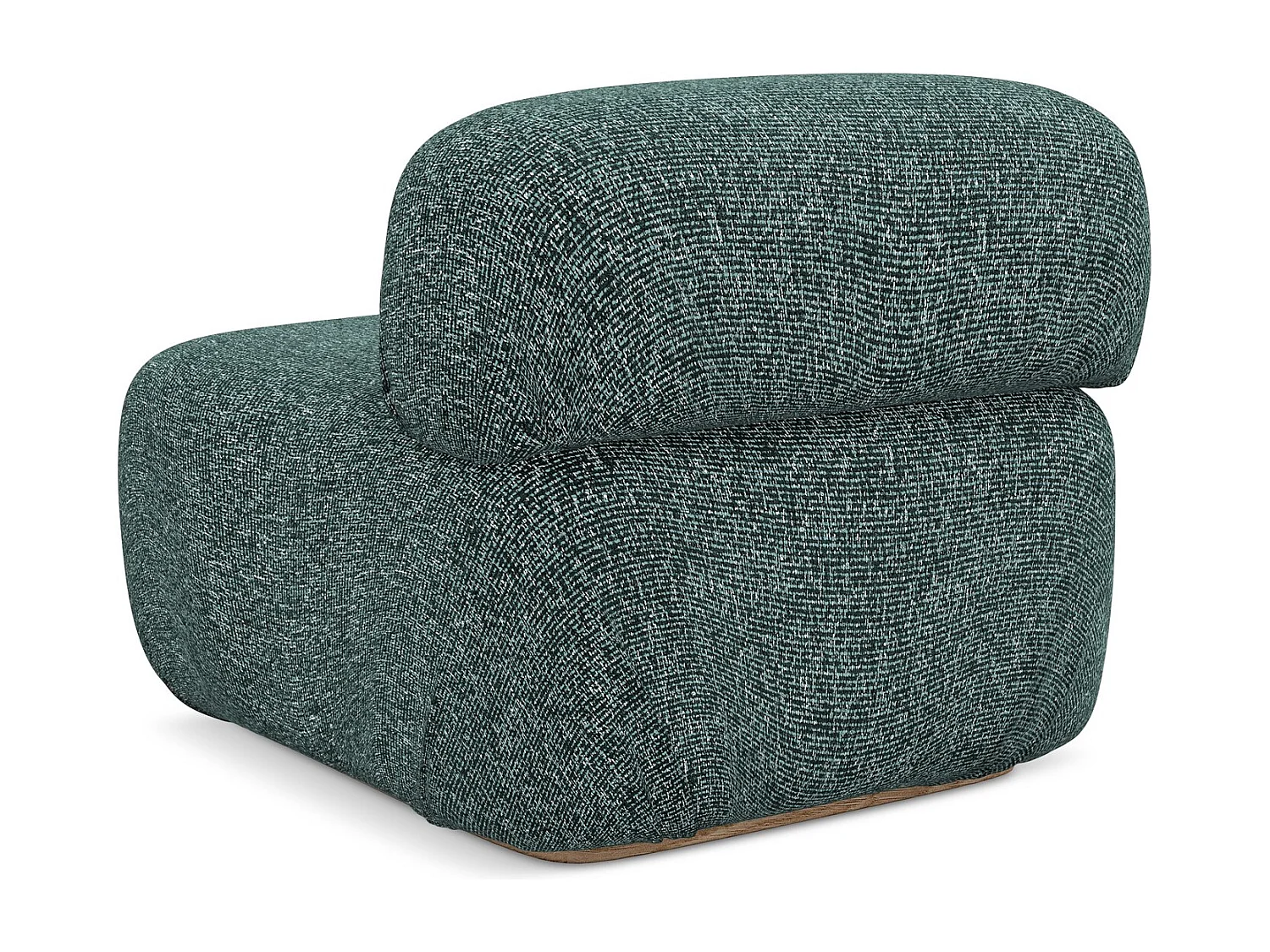 Módulo de sofá central em tecido texturizado jeans - AILANI