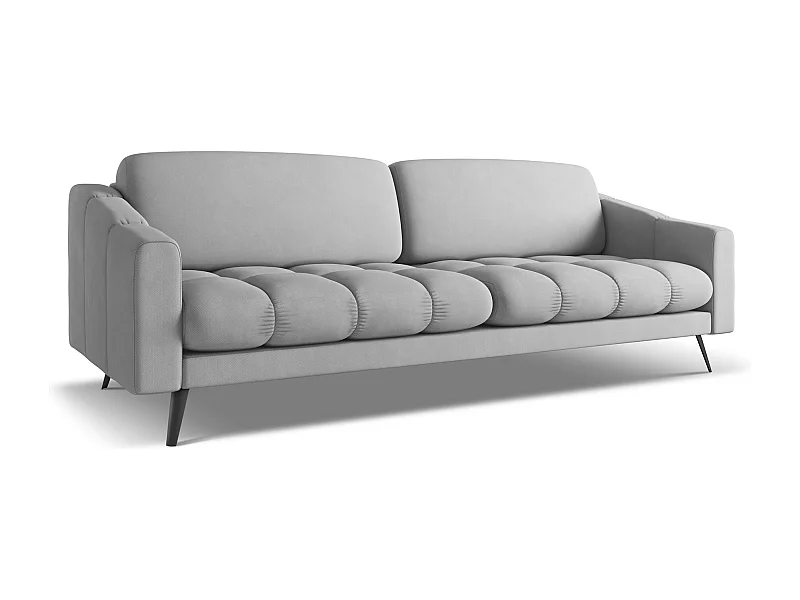 4-Sitzer Sofa - - Chenille - Hellgrau - NALU