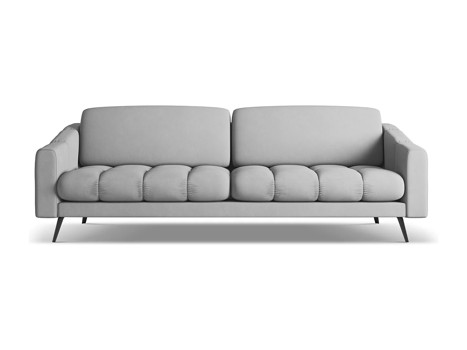 Vierzitsbank van lichtgrijs chenille stof - NALU