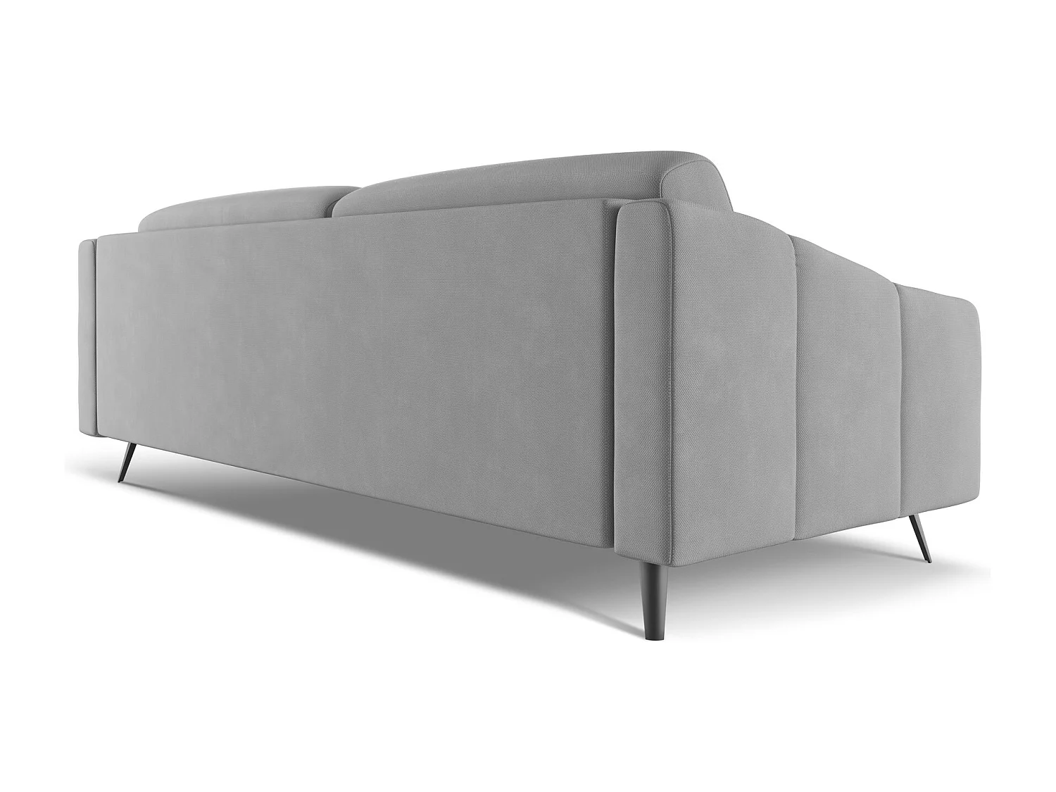 Vierzitsbank van lichtgrijs chenille stof - NALU