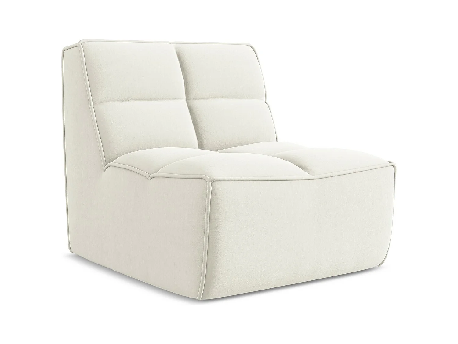 Modular - Mittelsofa - Samt - Hell beige - KALAI