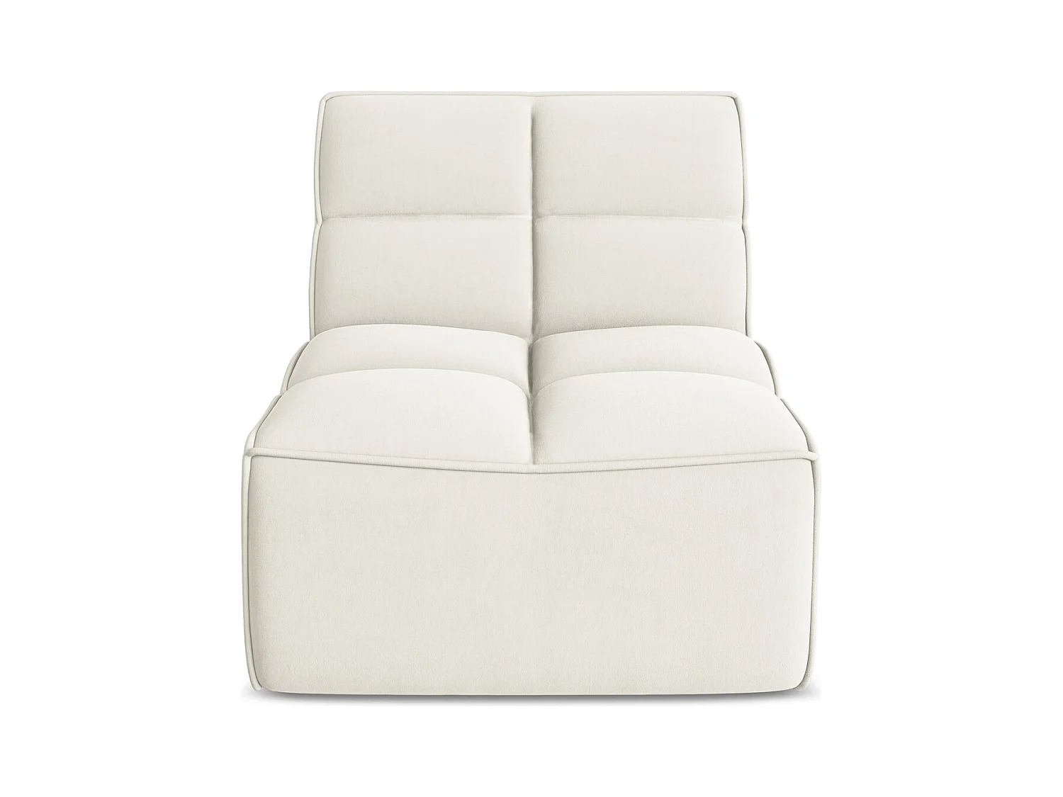 Fauteuil pour canapé modulable en velours - beige clair - KALAI