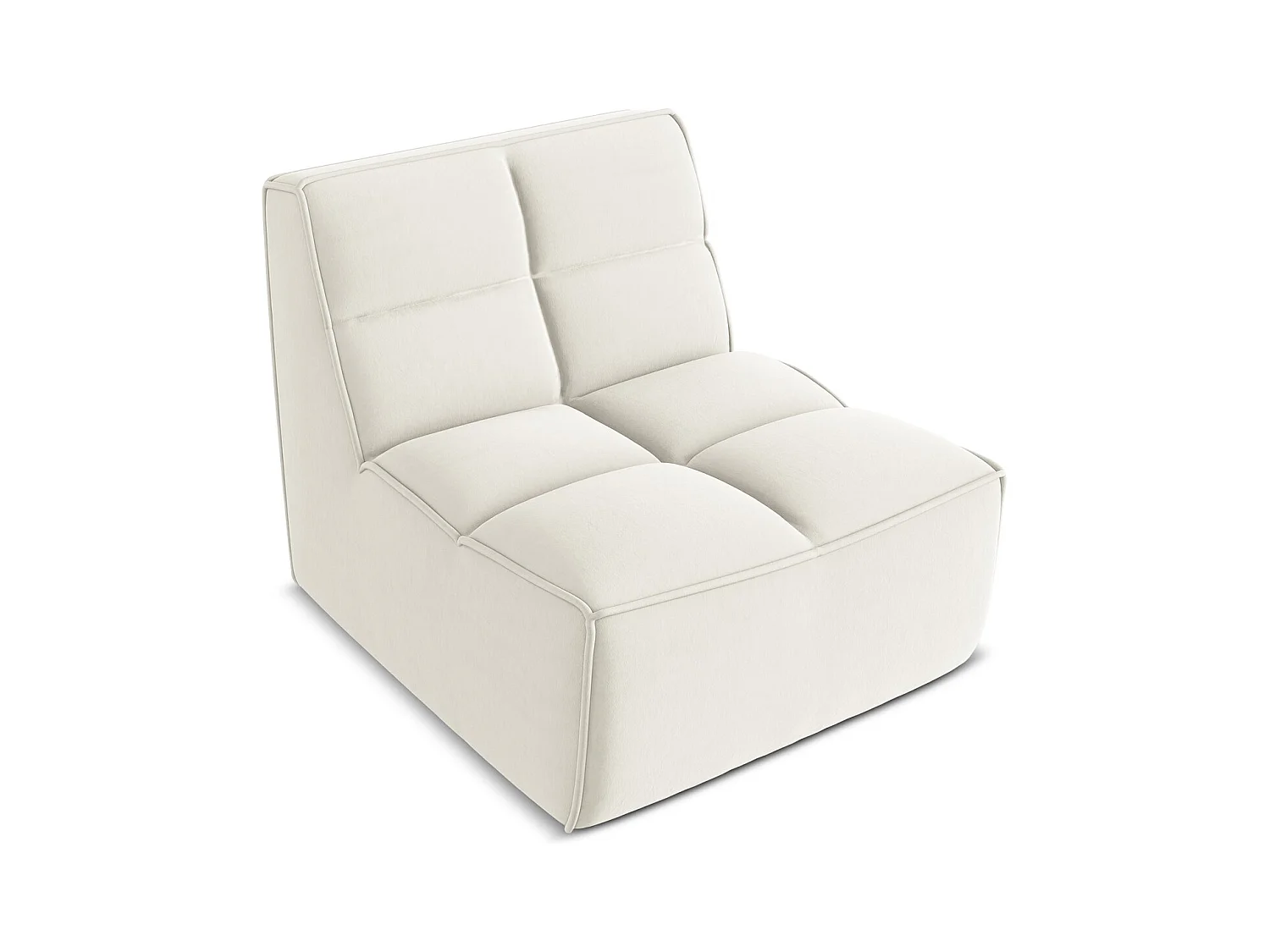 Fauteuil pour canapé modulable en velours - beige clair - KALAI