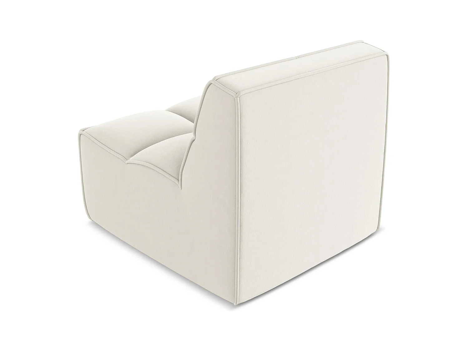 Fauteuil pour canapé modulable en velours - beige clair - KALAI