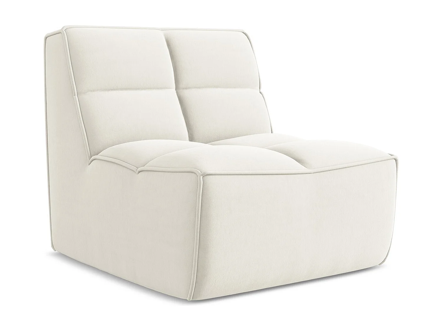 Fauteuil pour canapé modulable en velours - beige clair - KALAI