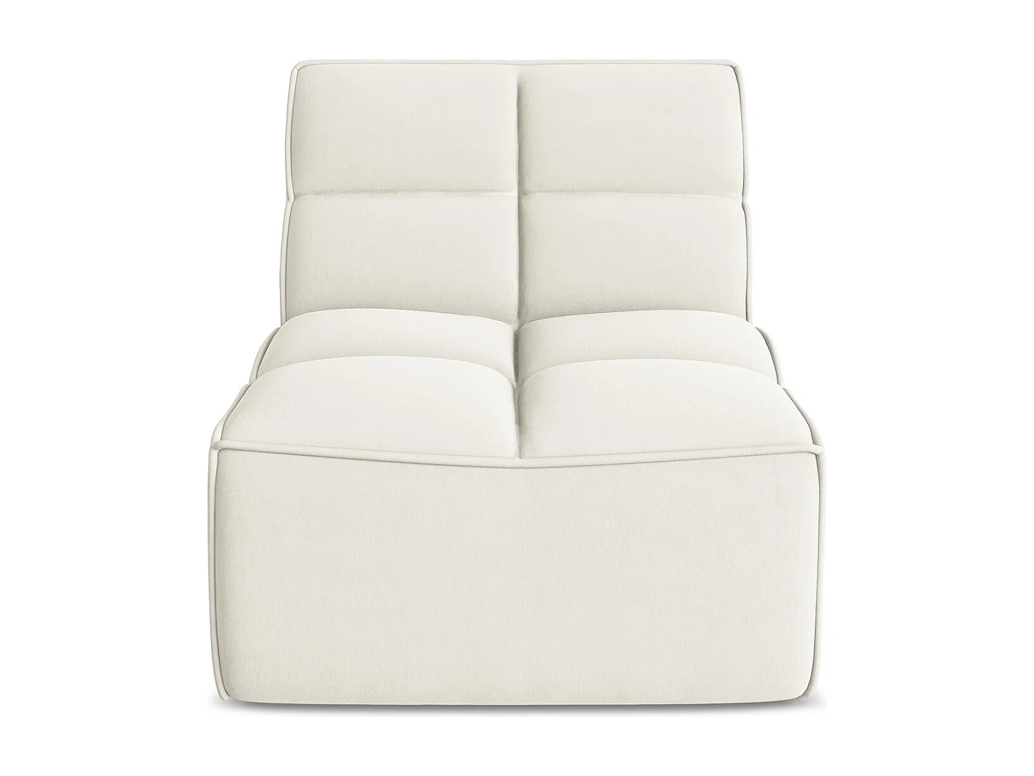 Fauteuil pour canapé modulable en velours - beige clair - KALAI