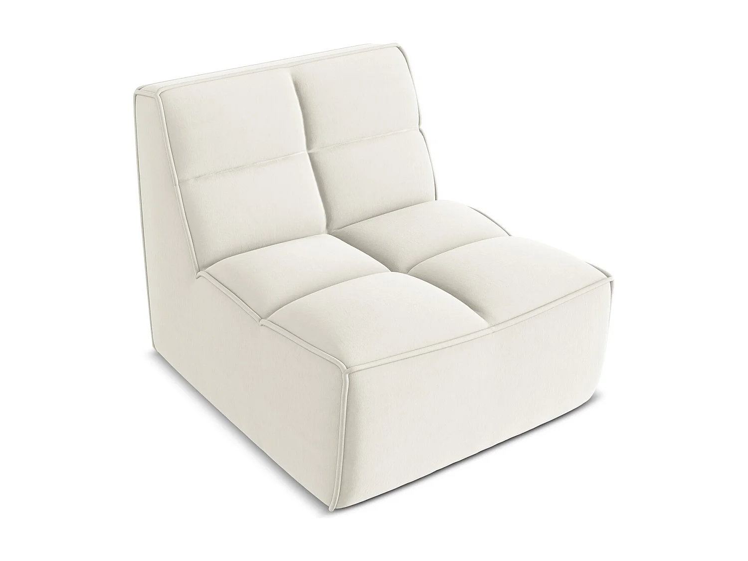 Fauteuil pour canapé modulable en velours - beige clair - KALAI