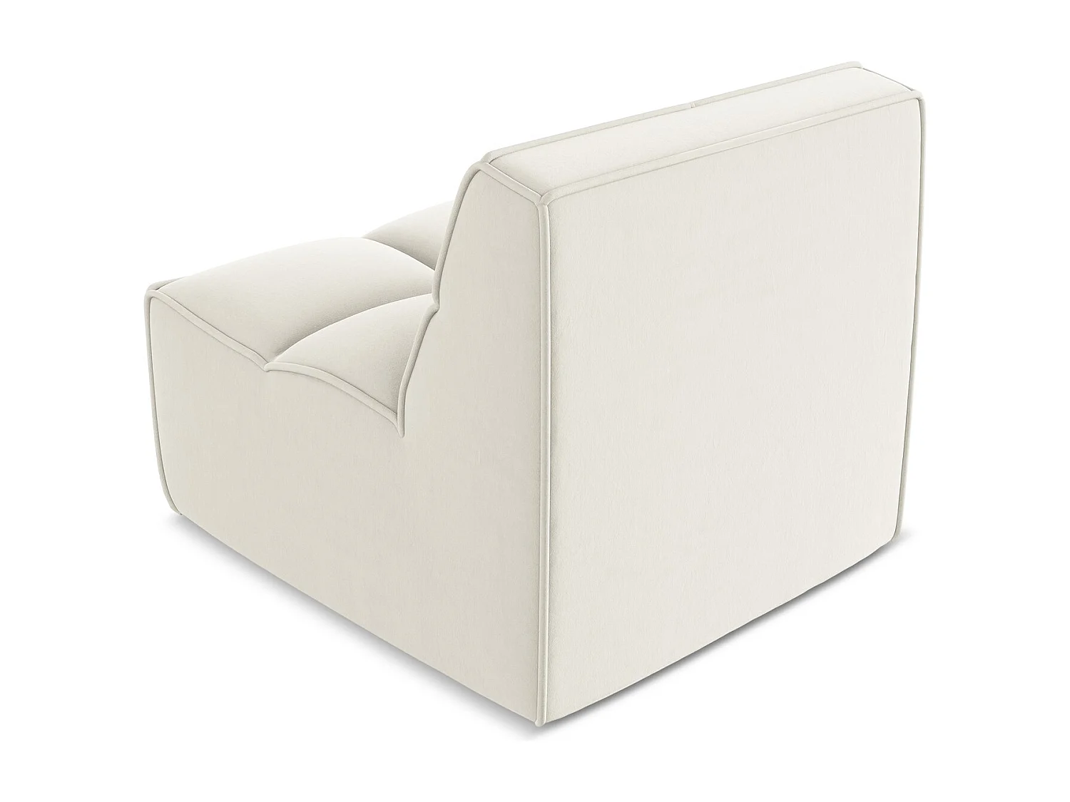 Fauteuil pour canapé modulable en velours - beige clair - KALAI