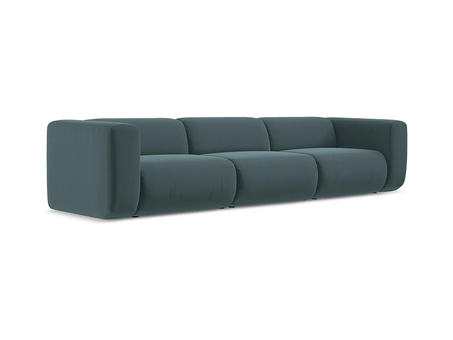 Modulares 4-Sitzer Sofa - - Samt - Marine - EKAHI