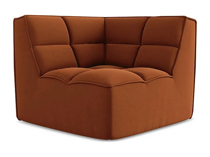 Modular - Ecksofa - Samt - Terrakotta - KALAI