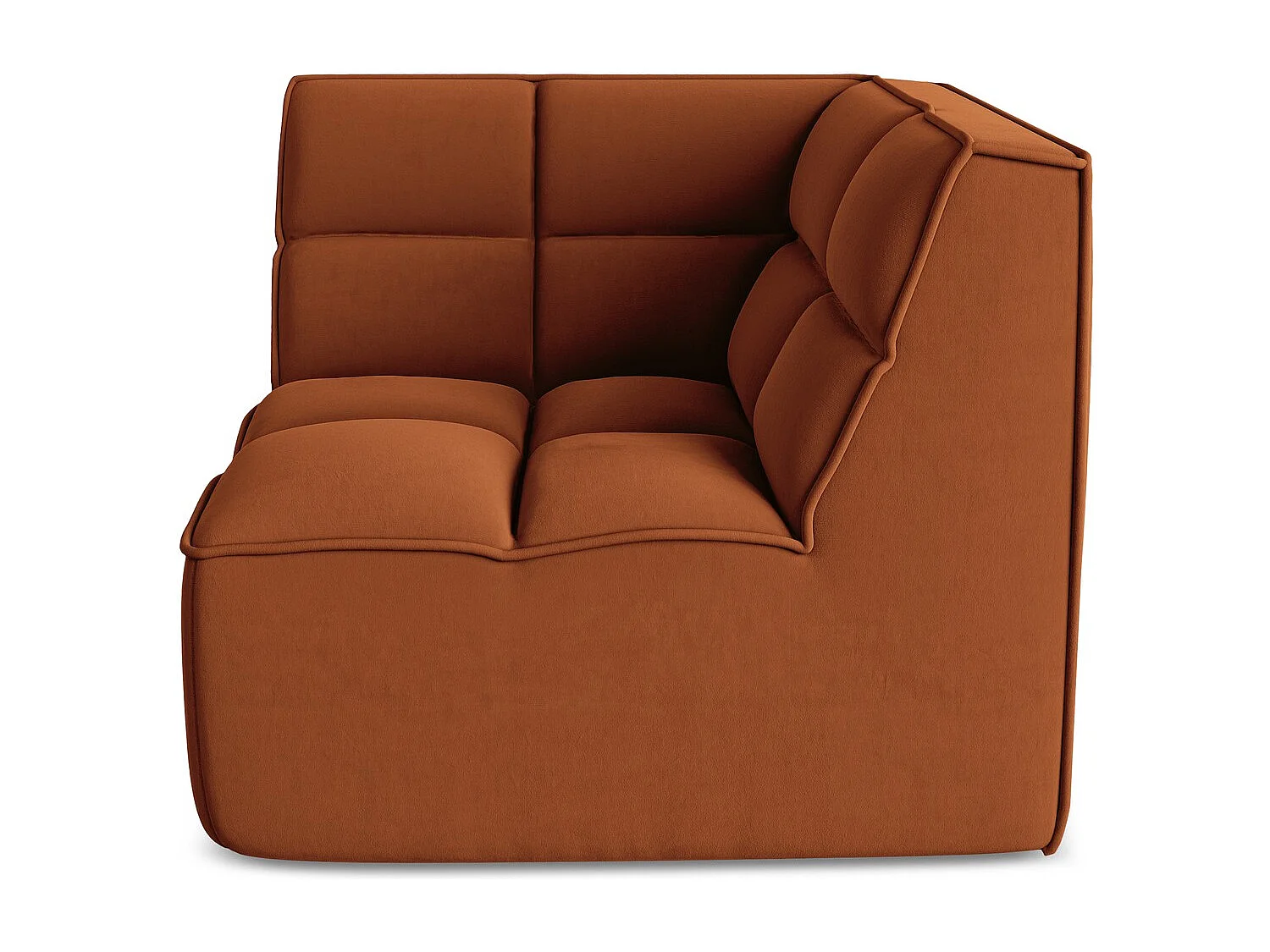 Bankmodule hoek van terracotta velours - KALAI