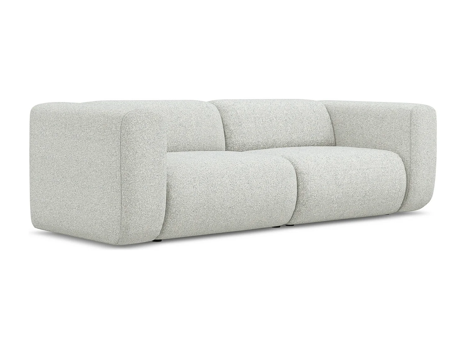 Canapé modulable 3 places en tissu texturé - beige - EKAHI