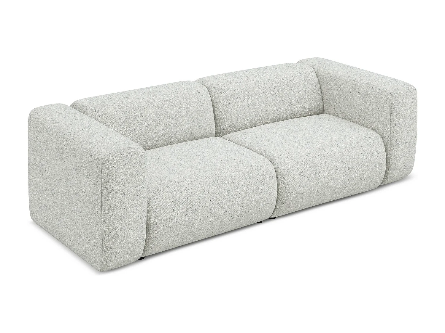 Canapé modulable 3 places en tissu texturé - beige - EKAHI