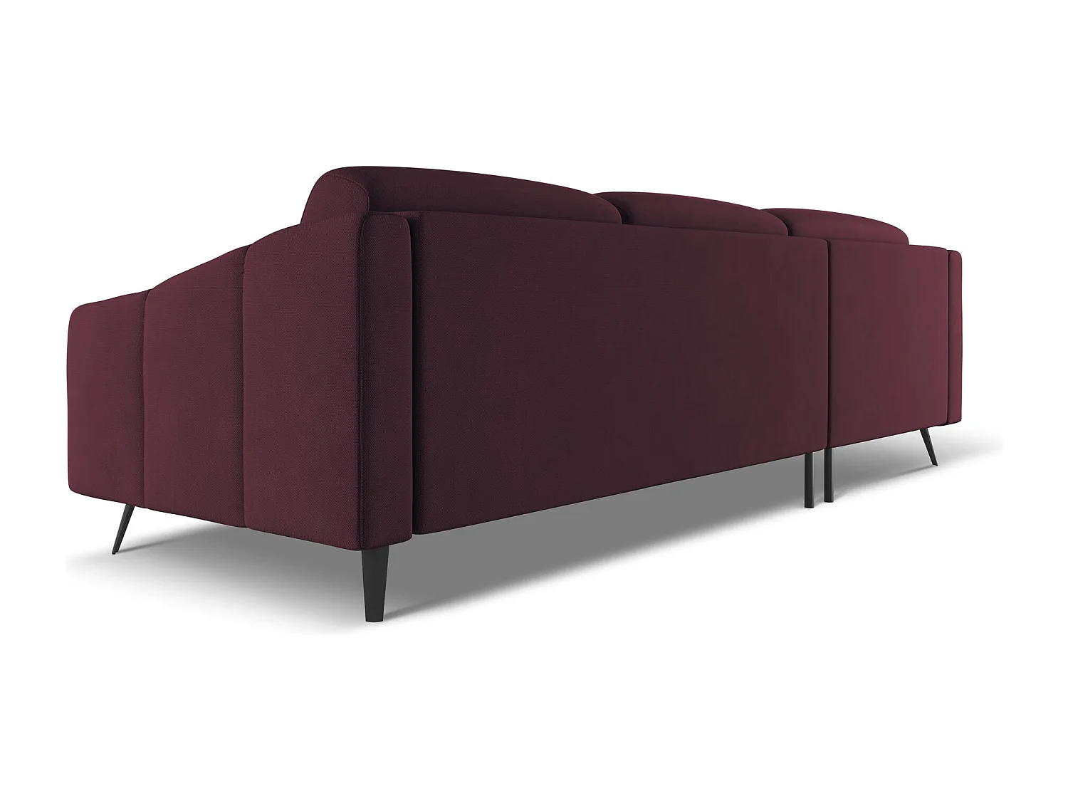 Ecksofa - Ecke Links - Chenille - Rotwein - NALU