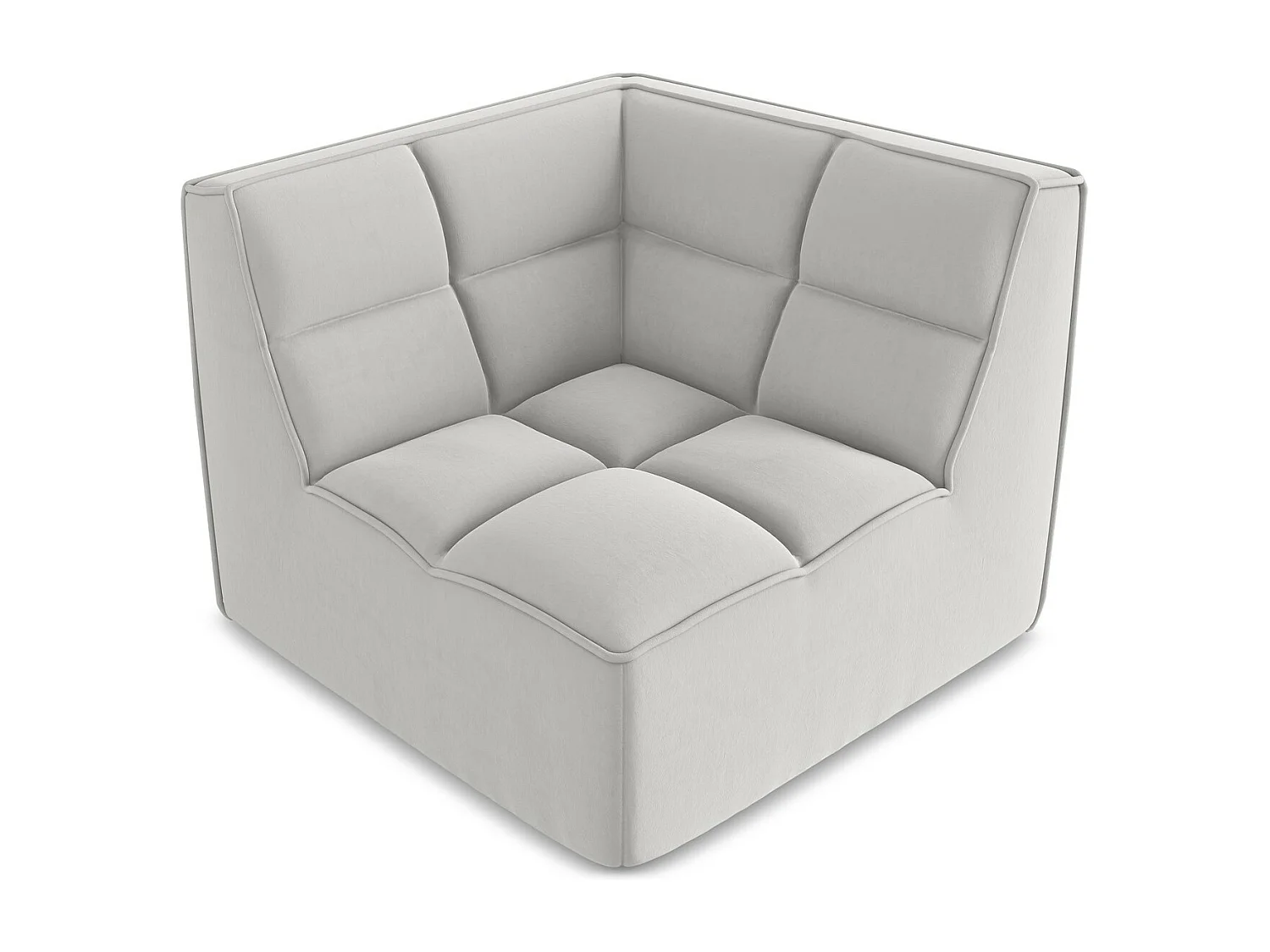 Modular - Ecksofa - Samt - Silber - KALAI