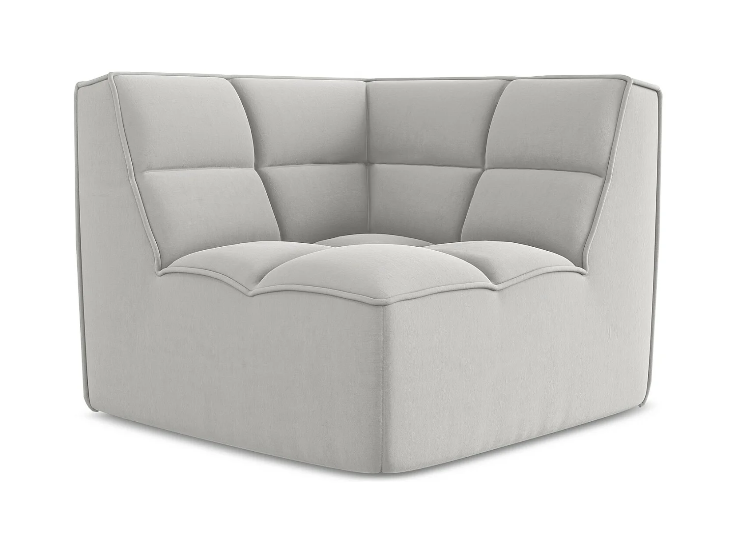 Fauteuil d'angle pour canapé modulable en velours - argent - KALAI