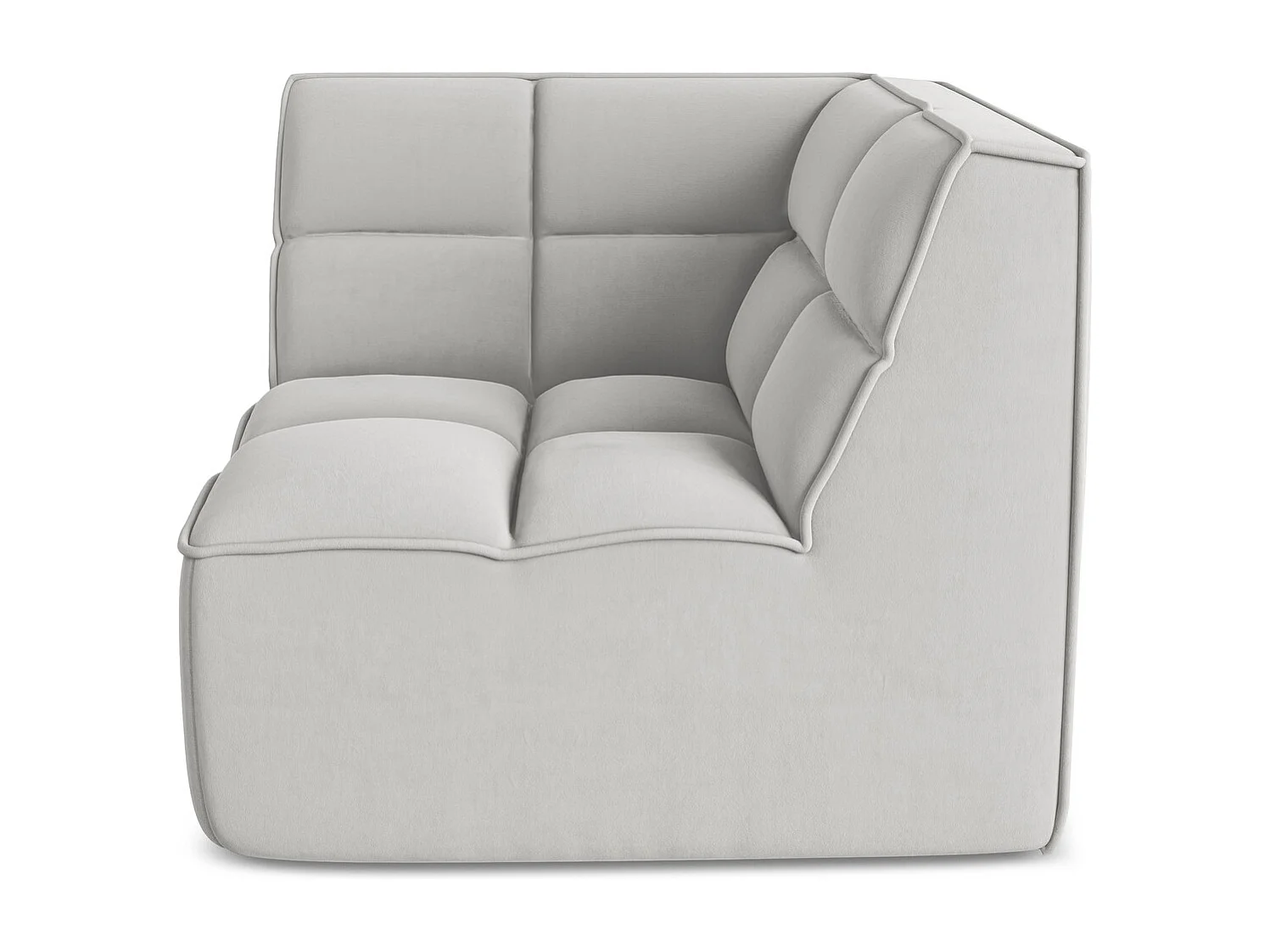 Modular - Ecksofa - Samt - Silber - KALAI