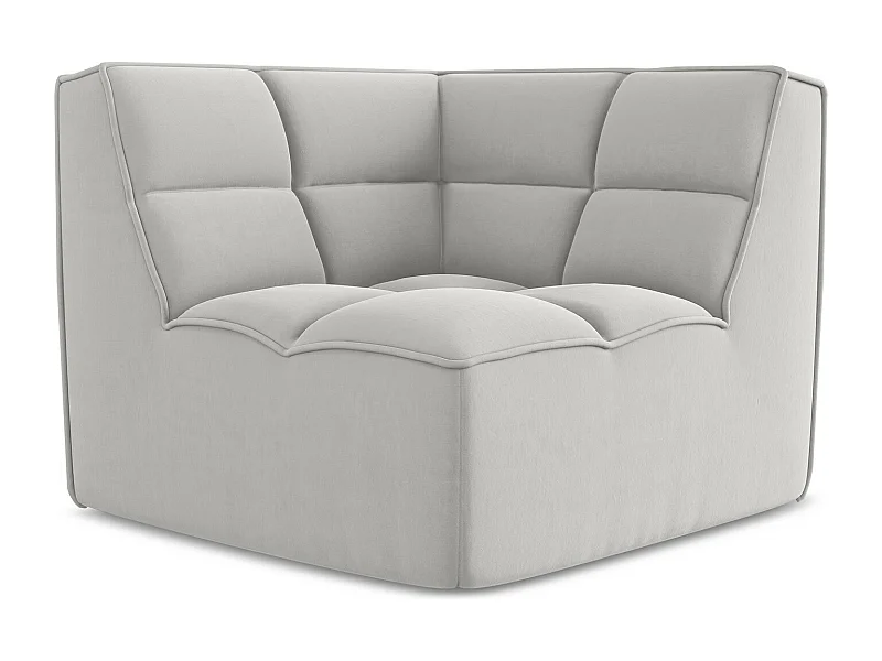 Fauteuil d'angle pour canapé modulable en velours - argent - KALAI