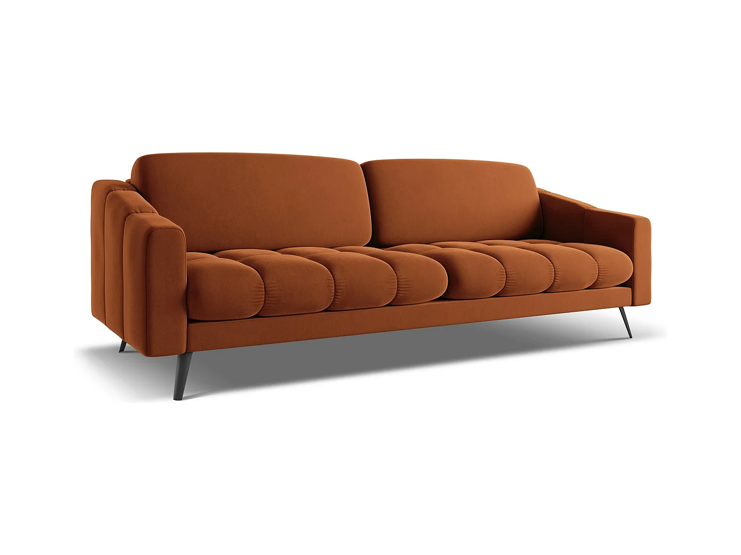 4-Sitzer Sofa - - Samt - Terrakotta - NALU