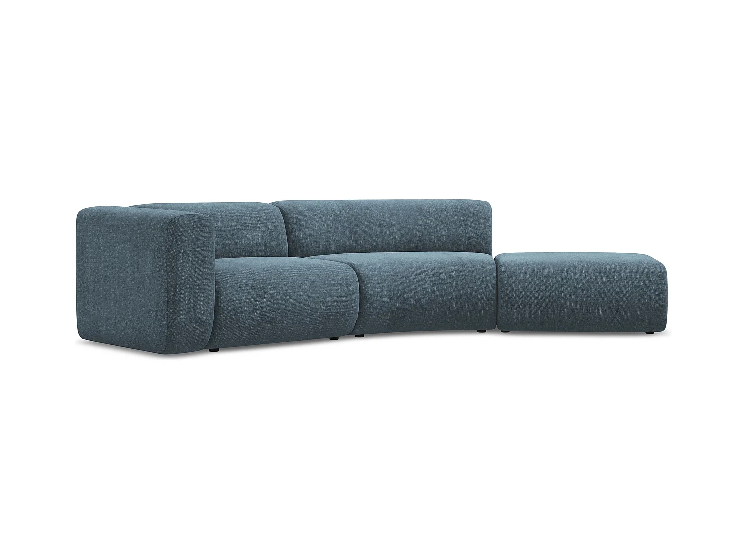 Canapé modulable 4 places droit en tissu chenille - jeans - EKAHI