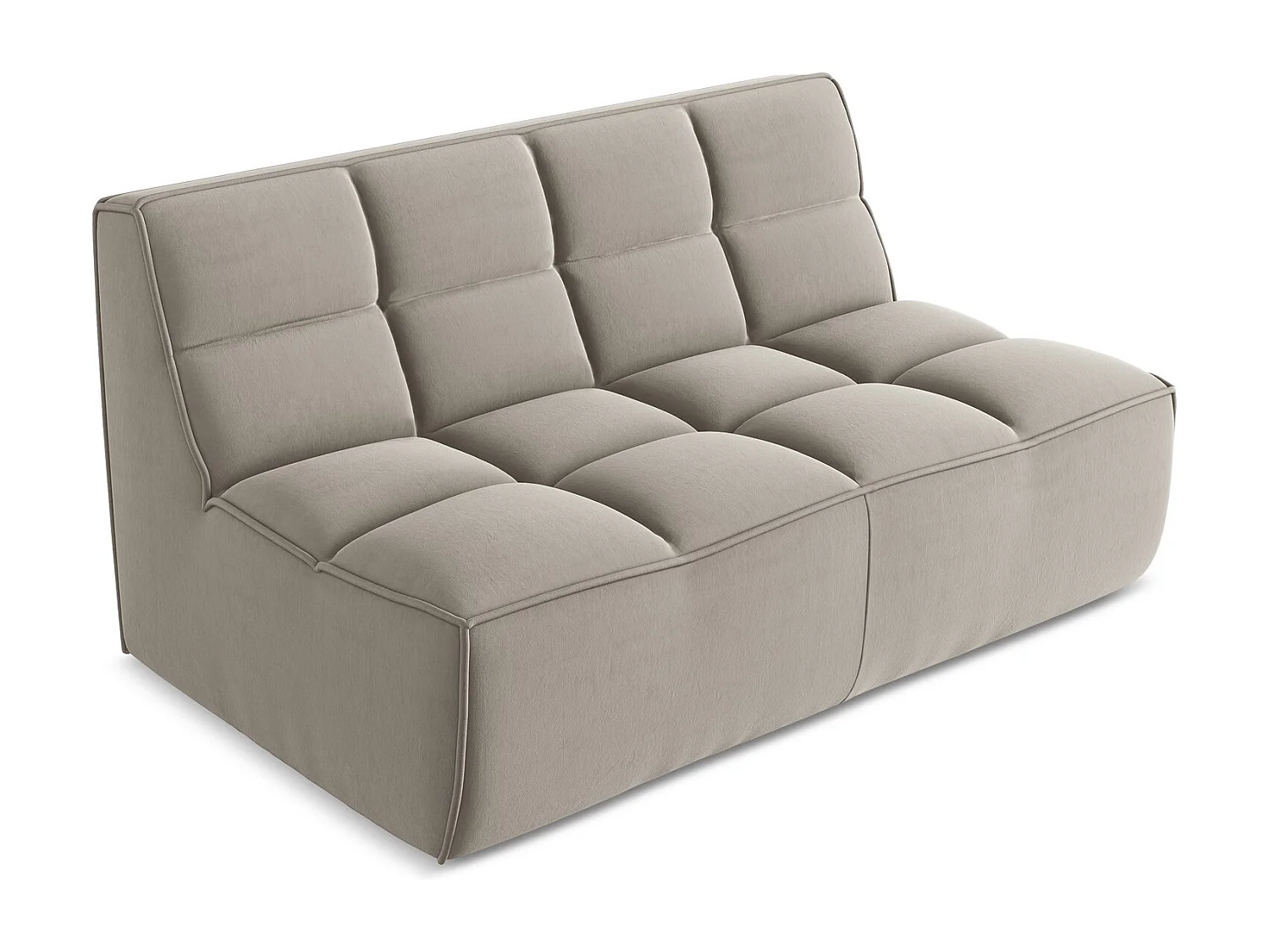 2-Sitzer Sofa - - Samt - Taupe - KALAI