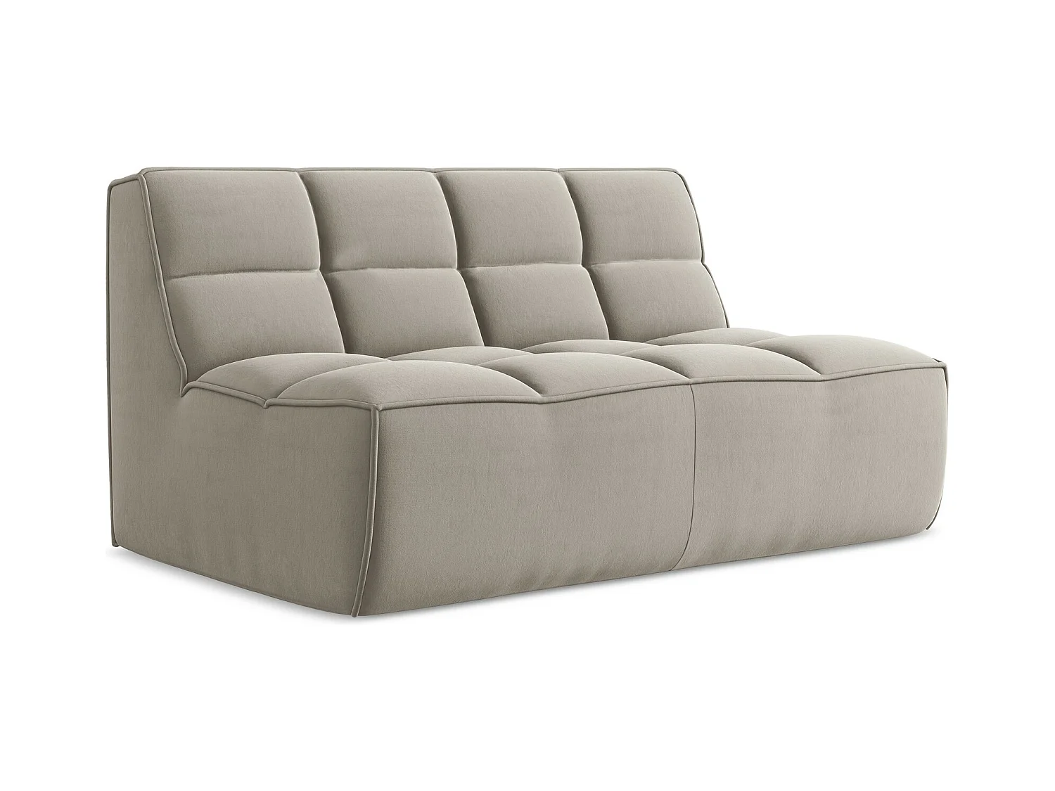 Tweezits modulaire bank van taupe velours - KALAI