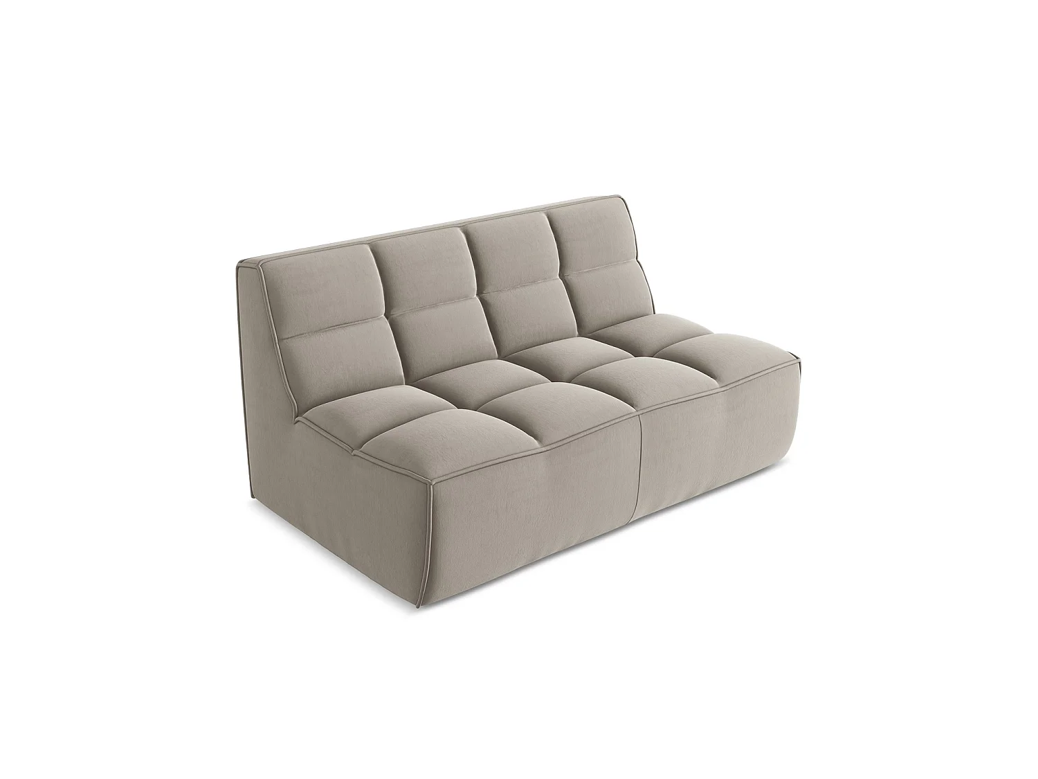 2-Sitzer Sofa - - Samt - Taupe - BELLUNO