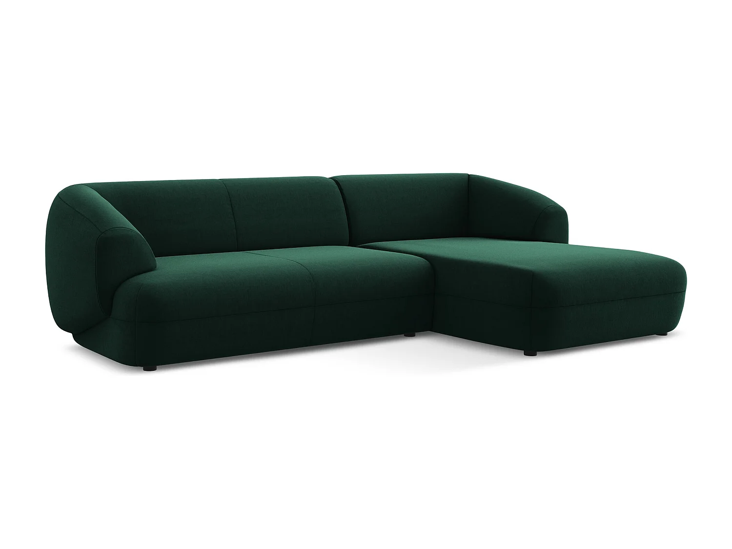 3-Sitzer Modulares Ecksofa - Ecke Rechts - Samt - Flaschengrün - MOANA