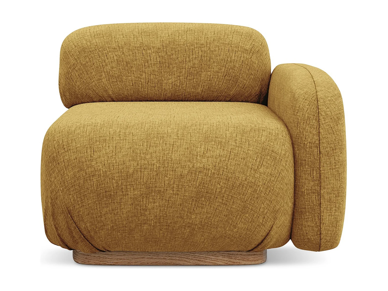 Module avec accoudoirs droit en tissu chenille - moutarde - AILANI