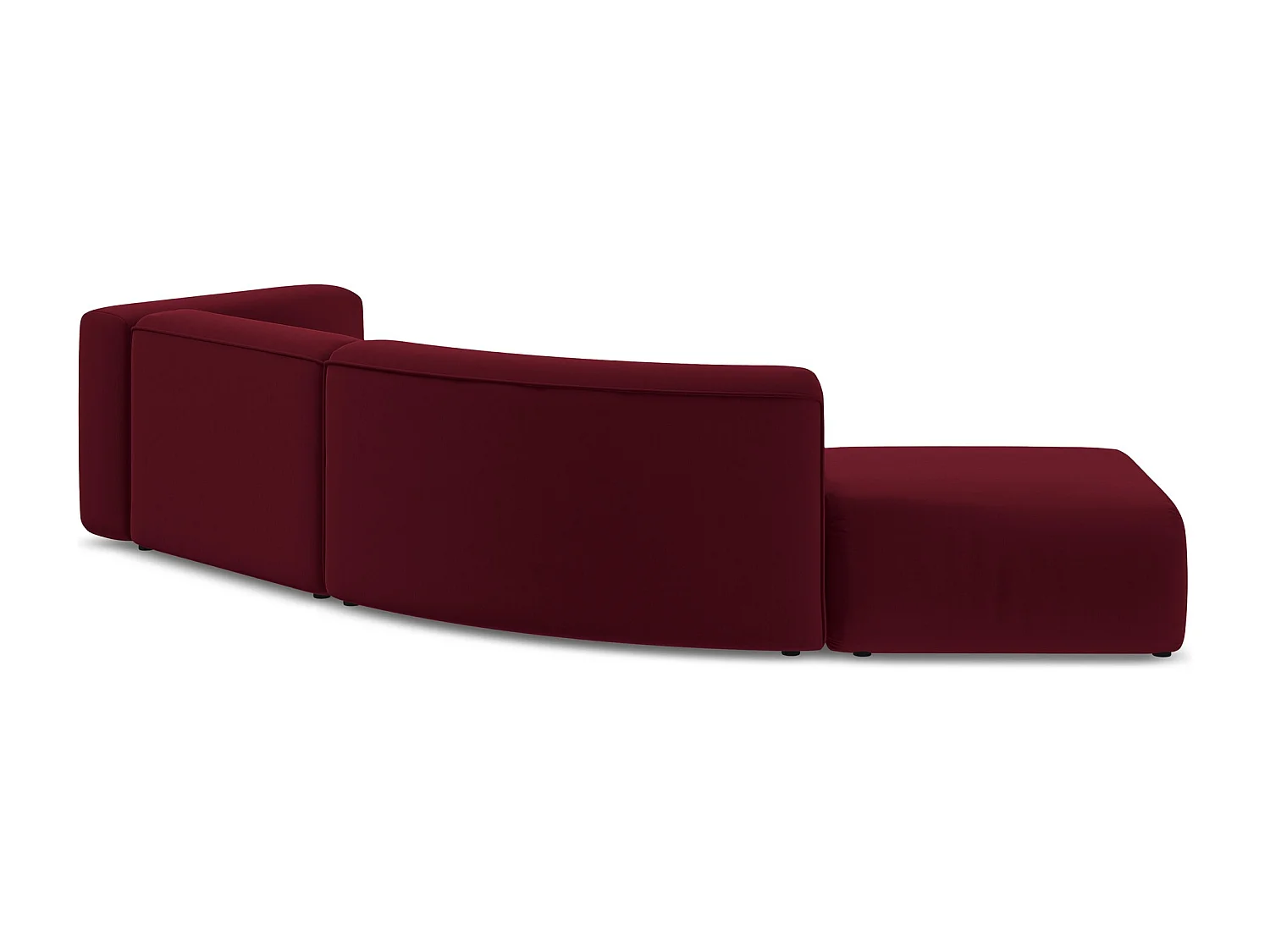 4-Sitzer Sofa Links - - Samt - Burgund - EKAHI