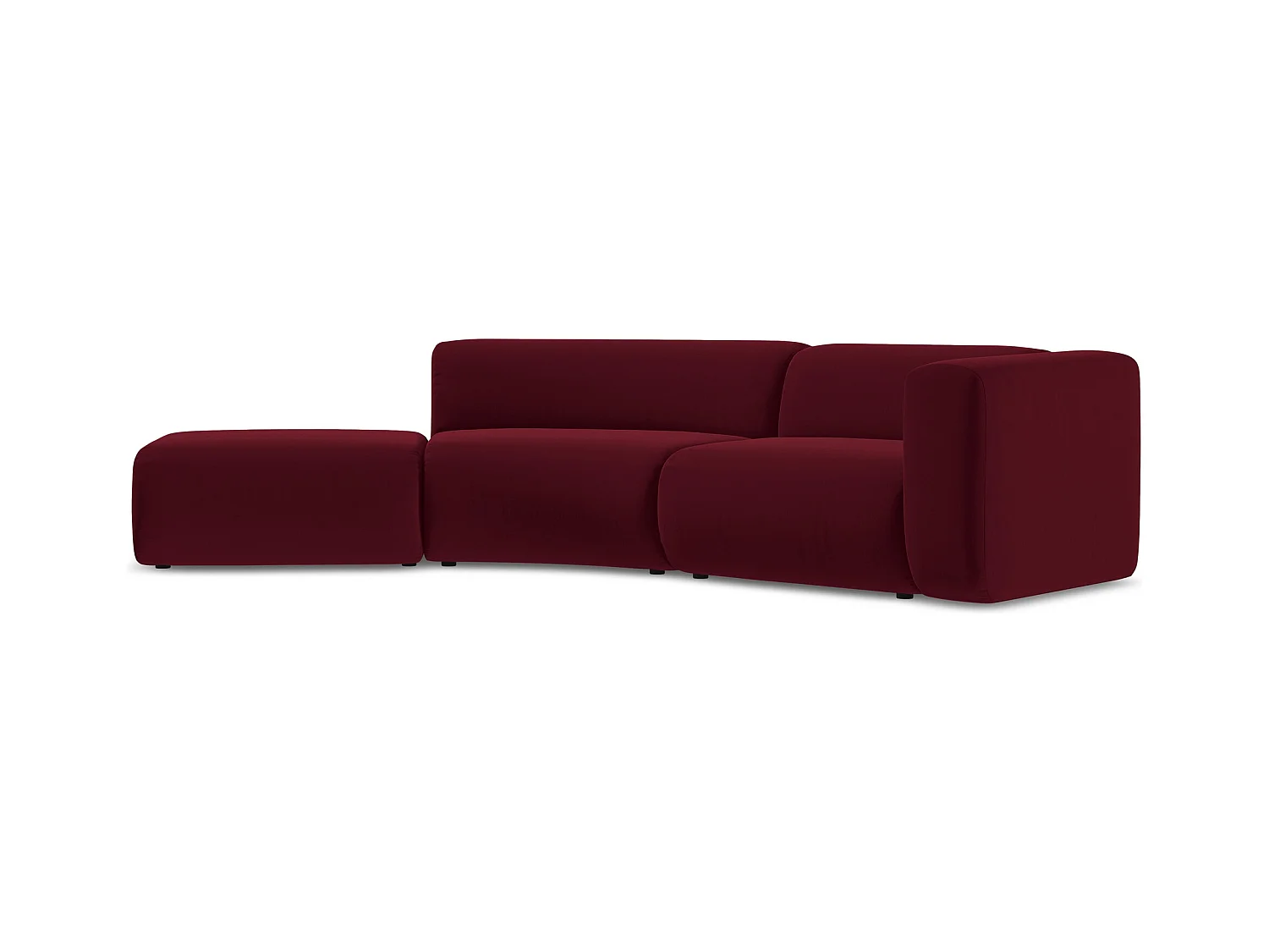 4-Sitzer Sofa Links - - Samt - Burgund - EKAHI