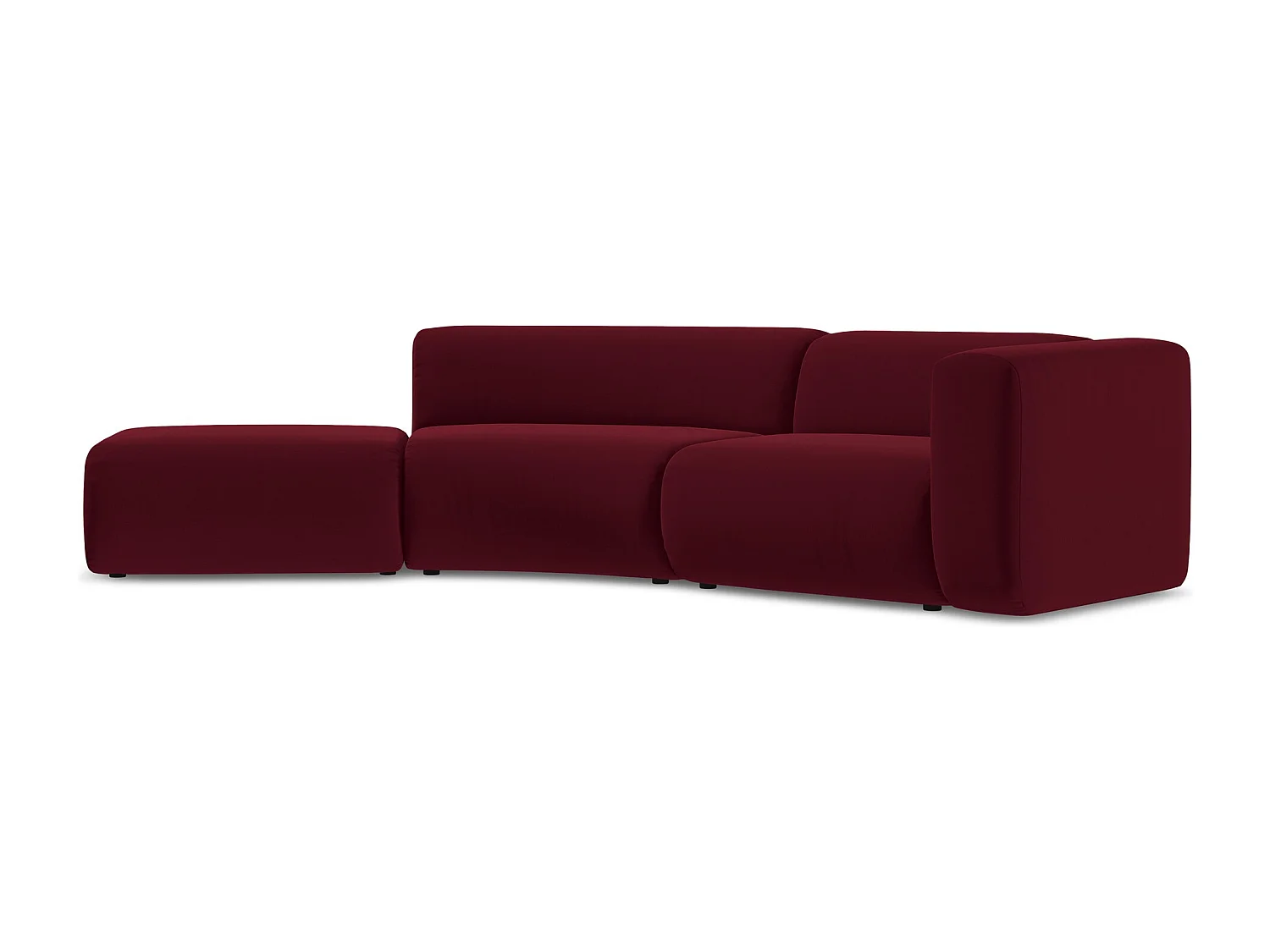 4-Sitzer Sofa Links - - Samt - Burgund - EKAHI