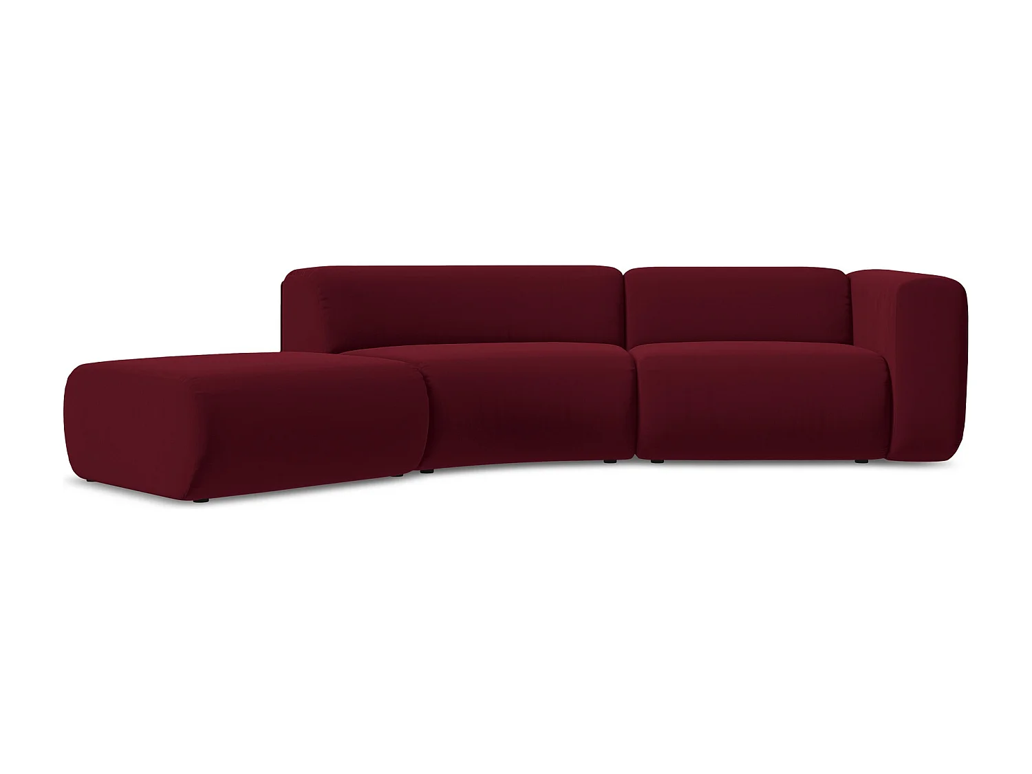 4-Sitzer Sofa Links - - Samt - Burgund - EKAHI