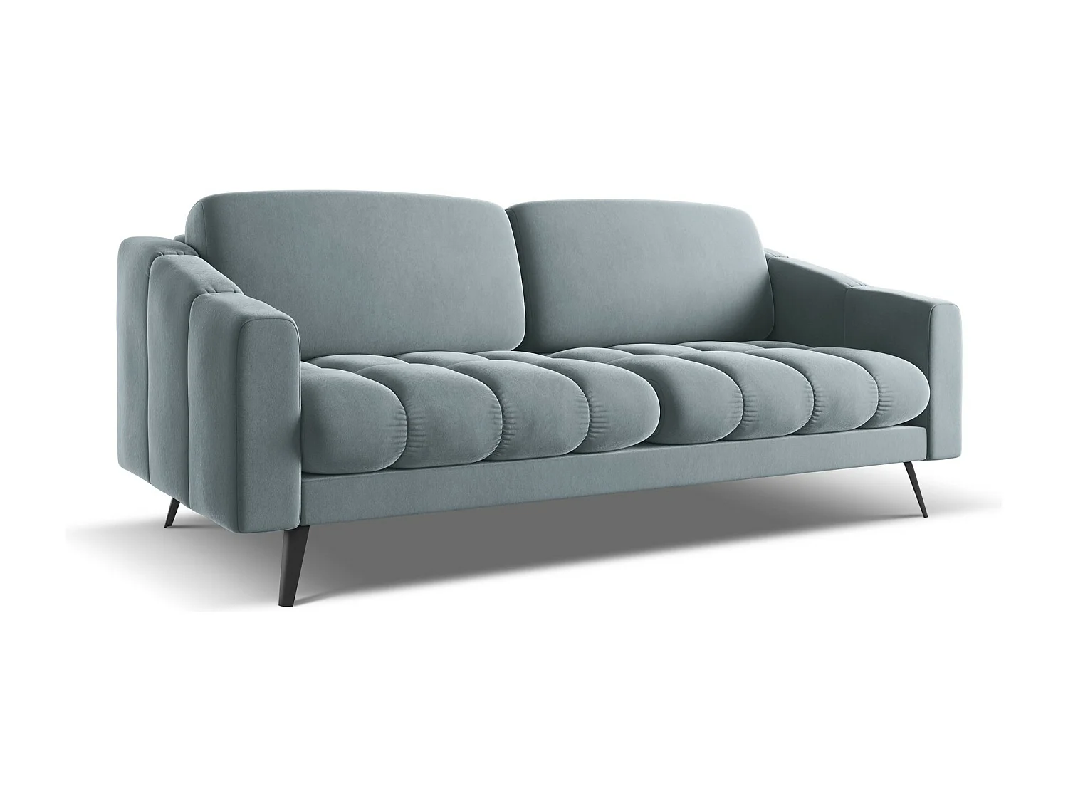 3-Sitzer Sofa - - Samt - Hellblau - NALU