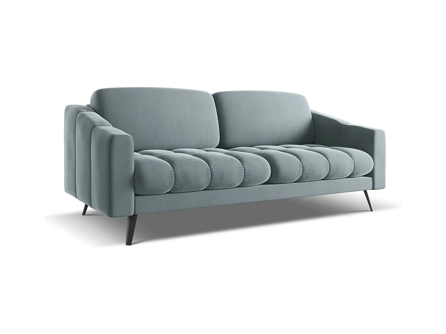 3-Sitzer Sofa - - Samt - Hellblau - NALU