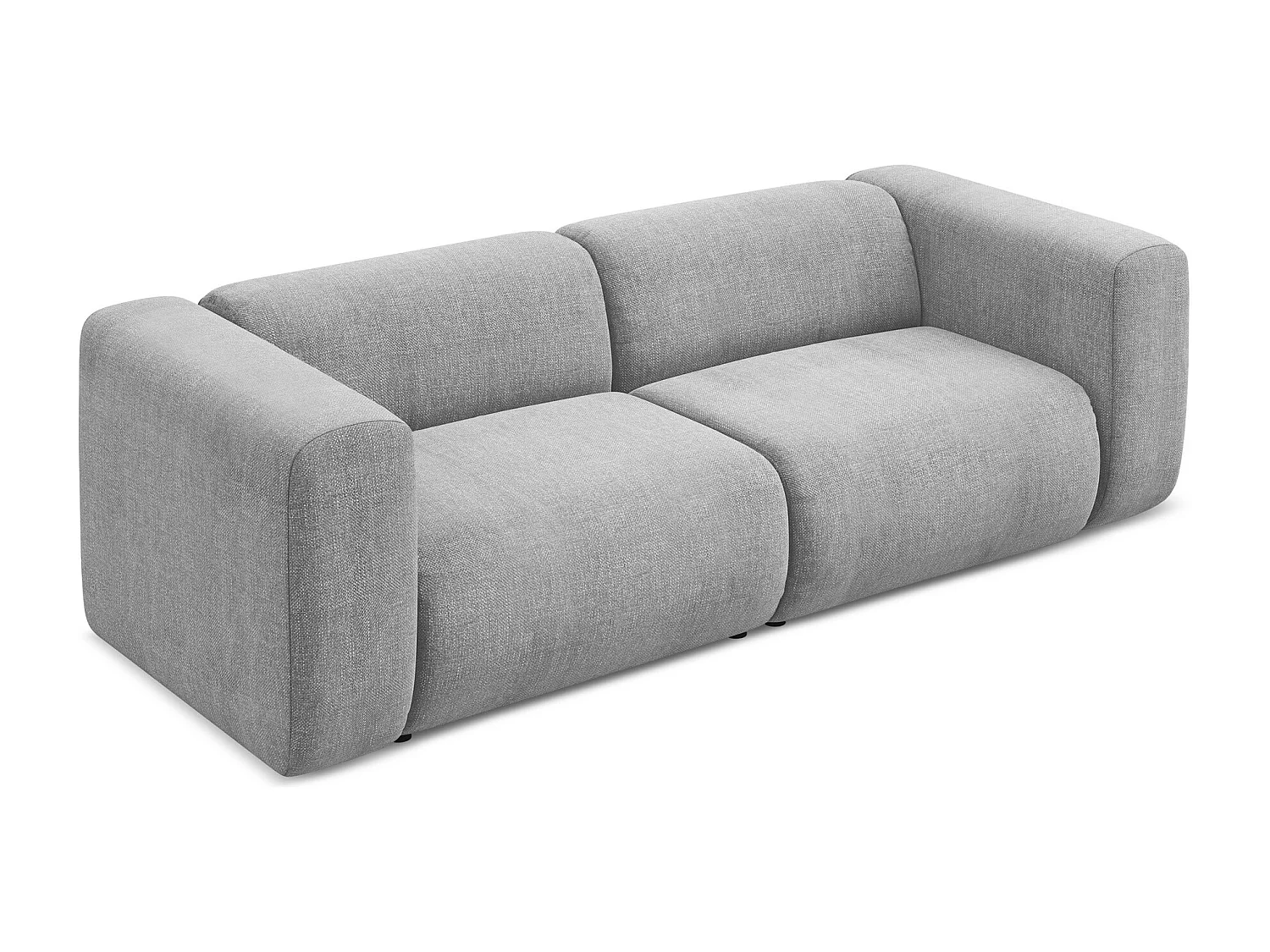 Modulares 3-Sitzer Sofa - - Chenille - Hellgrau - EKAHI