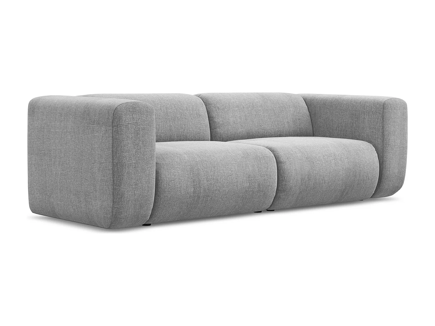 Canapé modulable 3 places en tissu chenille - gris clair - EKAHI